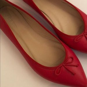 J Crew Red Ballerina Flats, 8.5. Worn once!